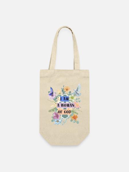 I Am a Woman of God – Faith & Grace - Geschenkbeutel für Flaschen - Natur