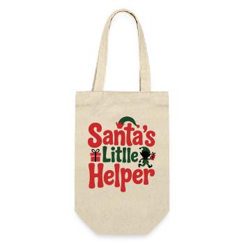 Santa's Little Helper Holiday Design - Gift Bag for Bottles - nature - Front
