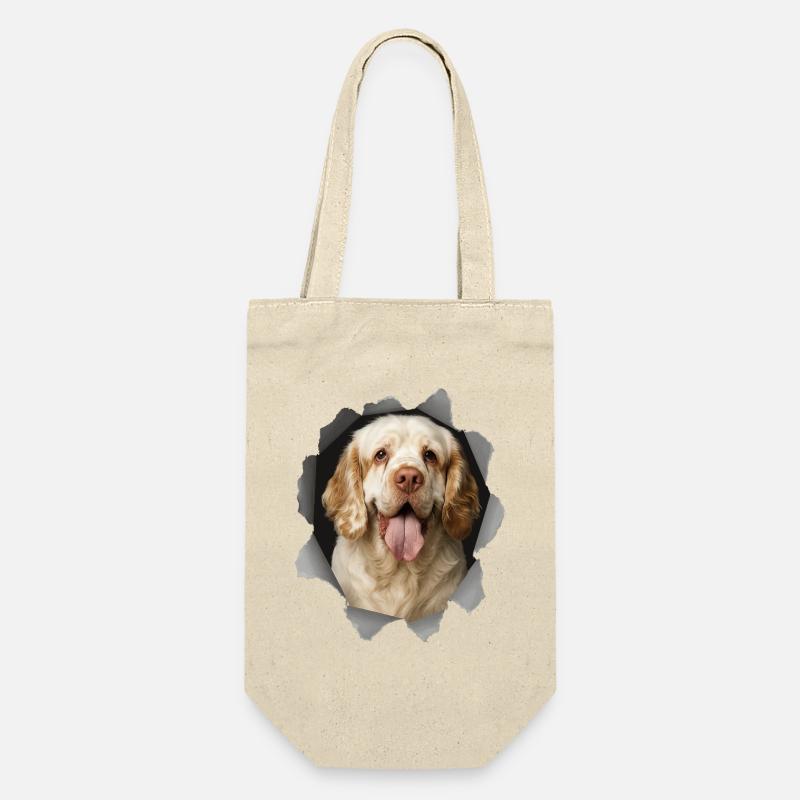Clumber Spaniel - Geschenkbeutel für Flaschen - Natur