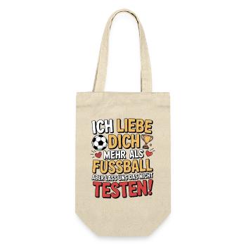 Ich Liebe Dich Mehr Als Fußball - Geschenkbeutel für Flaschen - Natur - Vorne