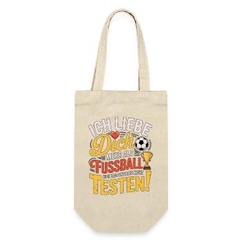 Ich Liebe Dich Mehr Als Fußball - Geschenkbeutel für Flaschen - Natur - Vorne