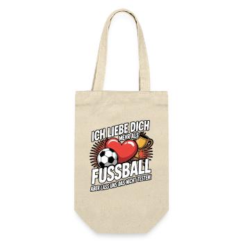 Ich Liebe Dich Mehr Als Fußball - Geschenkbeutel für Flaschen - Natur - Vorne
