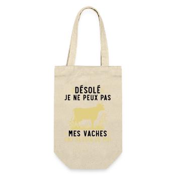 Meine Kühe brauchen mich - Geschenkbeutel für Flaschen - Natur - Vorne