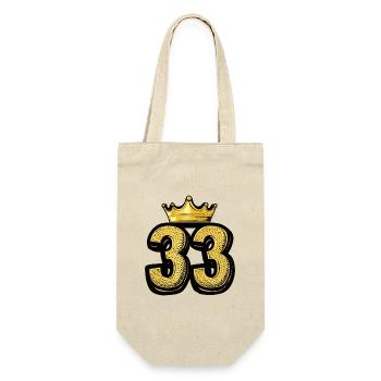 33 Number Krone - Gift Bag for Bottles - nature - Front