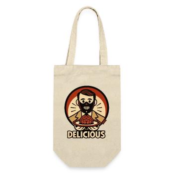 Lecker Lecter Catering mit Gehirn Teller - Geschenkbeutel für Flaschen - Natur - Vorne
