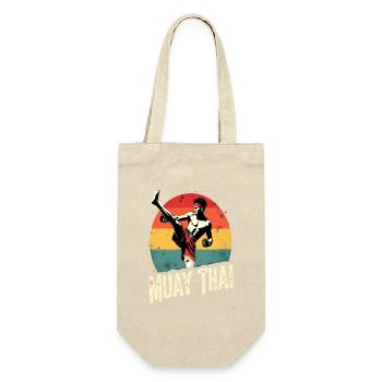 Funny Muay Thai Boxing Muay Thai - Geschenkbeutel für Flaschen - Natur - Vorne