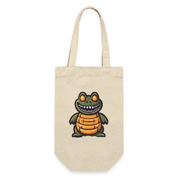 Alligator Halloween Comic Lustig - Geschenkbeutel für Flaschen - Natur - Vorne