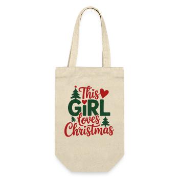 This Girl Loves Christmas - Gift Bag for Bottles - nature - Front