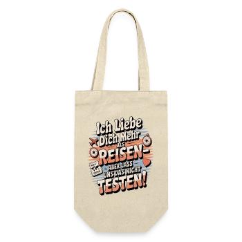 Ich Liebe Dich Mehr Als Reisen Humor - Geschenkbeutel für Flaschen - Natur - Vorne