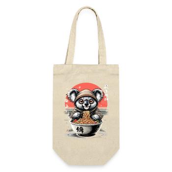 Koala Ramen im Hoodie - Geschenkbeutel für Flaschen - Natur - Vorne
