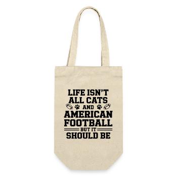 Football Saying Cats Funny Football Gift - Gift Bag for Bottles - nature - Front