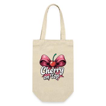 Cherry On Top Bow Illustration - Gift Bag for Bottles - nature - Front