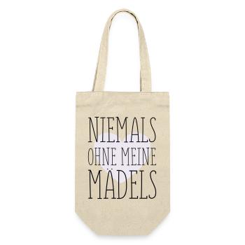 Meine Mädels Spruch - Geschenkbeutel für Flaschen - Natur - Vorne