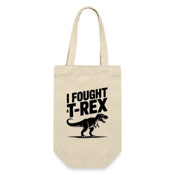 Ich habe gegen einen T-Rex gekämpft - Geschenkbeutel für Flaschen - Natur - Vorne