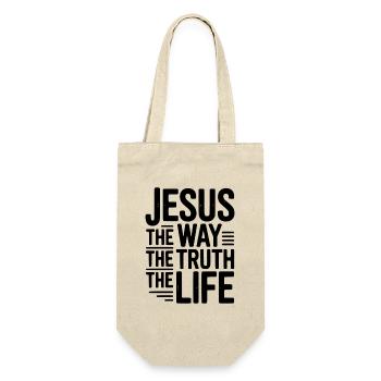 Jesus Der Weg Das Leben Das Leben - Geschenkbeutel für Flaschen - Natur - Vorne