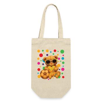 Spotty Teddy Bear T-Shirt – Dotted Cute Gamer - Gift Bag for Bottles - nature - Front