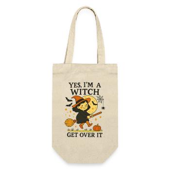Yes I'm A Witch Get Over It Funny Halloween Design - Gift Bag for Bottles - nature - Front