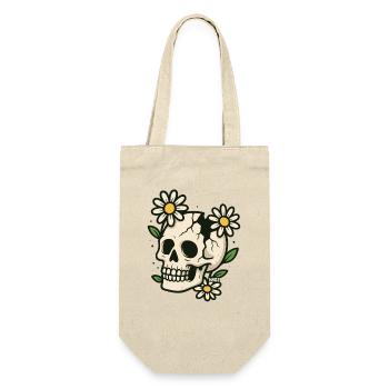 Skull with Flower Wreath - Gift Bag for Bottles - nature - Front