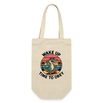 Crocodile Skater Waking Up Time to Obey - Gift Bag for Bottles - nature - Front