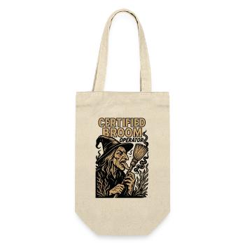 Certified Broom Operator Witch Halloween Costume - Gift Bag for Bottles - nature - Front