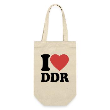 J’aime DDR - Coeur - Ostalgie - Ossi - Sac à bouteille - nature - Devant