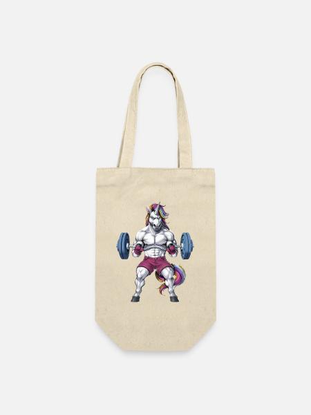 Unicorn Gym Fitness - Geschenkbeutel für Flaschen - Natur
