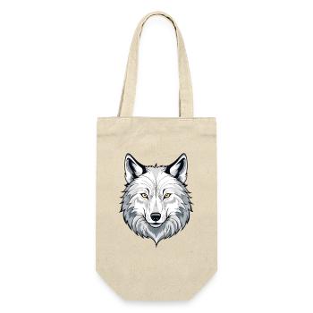 White wolf head illustration - Gift Bag for Bottles - nature - Front