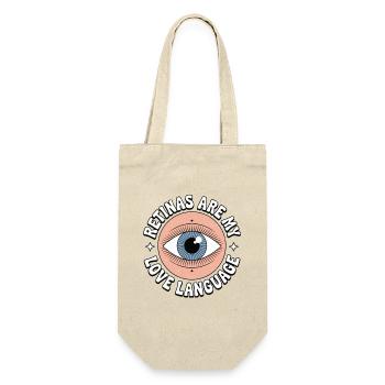 Optometrist Retinas Are My Love Language Optician - Geschenkbeutel für Flaschen - Natur - Vorne