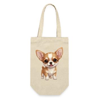 Cute big-eyed Chihuahua puppy - Gift Bag for Bottles - nature - Front
