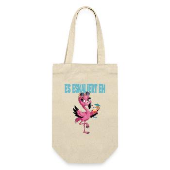 Es Eskaliert Eh Flamingo Party Lustig - Geschenkbeutel für Flaschen - Natur - Vorne