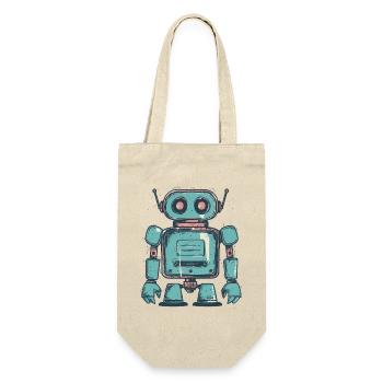 Dessin de robot sarcelle rétro - Sac à bouteille - nature - Devant