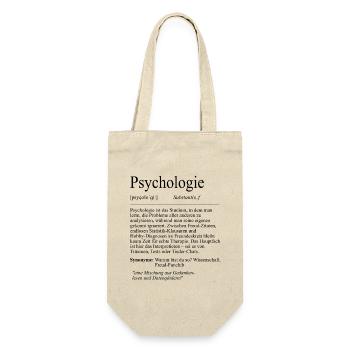 Unispruch "Psychologie" Geschenk, Studenten - Geschenkbeutel für Flaschen - Natur - Vorne