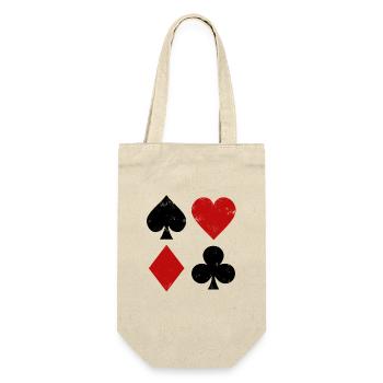 Spielkarten Geometrie - Geschenkbeutel für Flaschen - Natur - Vorne