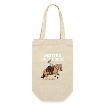 Western Fjordhorse Reiter - Geschenkbeutel für Flaschen - Natur - Vorne