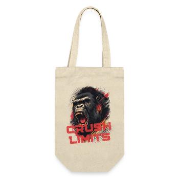 Crush Limits - Gorilla Motivation - Geschenkbeutel für Flaschen - Natur - Vorne