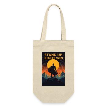 Stand Up Fight Win Warrior - Gift Bag for Bottles - nature - Front