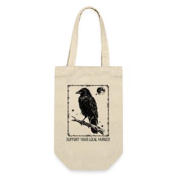 Support your local Murder - Krähe - Geschenkbeutel für Flaschen - Natur - Vorne