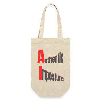 AI – Authentic Imposture – Strong Graphic Design - Gift Bag for Bottles - nature - Front
