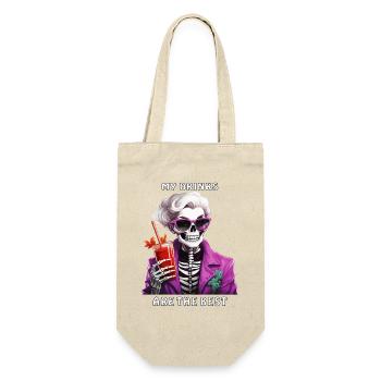 SKELETON WOMAN MY DRINKS ARE THE BEST - Gift Bag for Bottles - nature - Front