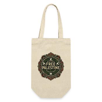 Freies Palästina-Mandala-Symbol - Geschenkbeutel für Flaschen - Natur - Vorne