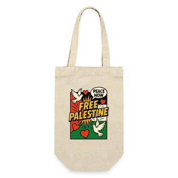Free Palestine - Frieden und Solidarität Pop Art - Geschenkbeutel für Flaschen - Natur - Vorne