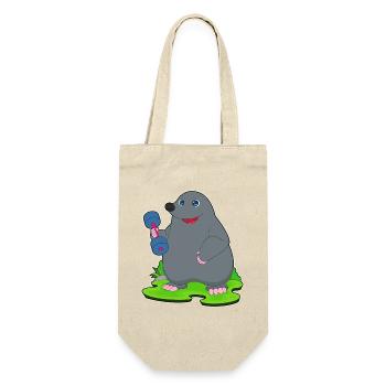 Mole Bodybuilder Dumbbell Bodybuilding - Gift Bag for Bottles - nature - Front