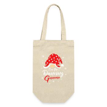 Gnom Tanzen - Geschenkbeutel für Flaschen - Natur - Vorne