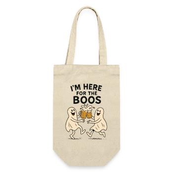 Ich bin hier für die Buhrufe Lustiger Geisterspruch - Geschenkbeutel für Flaschen - Natur - Vorne