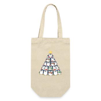 Funny Penguin Christmas Tree Christmas Fir Trees - Gift Bag for Bottles - nature - Front