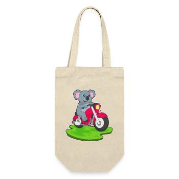 Koala Motorrad - Geschenkbeutel für Flaschen - Natur - Vorne