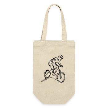 Mountainbiker - Geschenkbeutel für Flaschen - Natur - Vorne