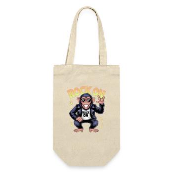  Rock On Affe Rocker Sonnenbrille Lederjacke - Geschenkbeutel für Flaschen - Natur - Vorne