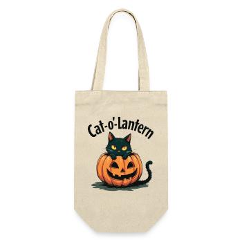 Cat-o'-Lantern Halloween Cat in Pumpkin - Gift Bag for Bottles - nature - Front