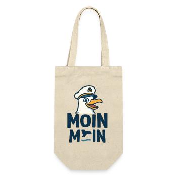 Kapitänsmöwe MOIN MOIN Motiv - Geschenkbeutel für Flaschen - Natur - Vorne